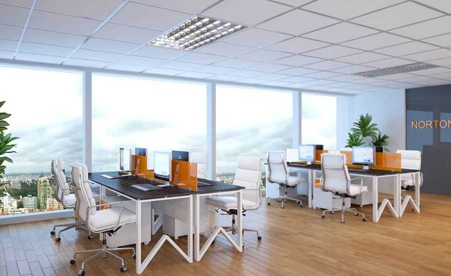 ánh sáng trong thiết kế nội thất văn phòng