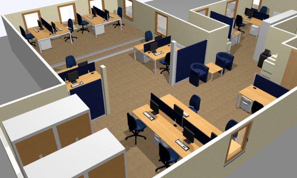 Văn phòng có thiết kế theo tiêu chuẩn diện tích văn phòng mức cao cấp (7-10 m²/người)