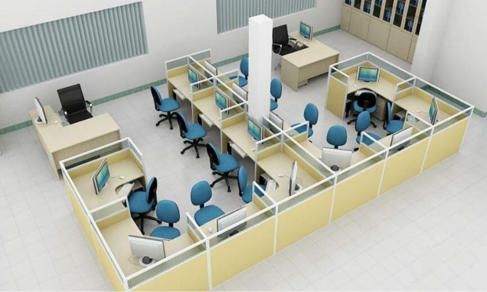 Văn phòng thiết kế theo tiêu chuẩn diện tích văn phòng mức tiết kiệm (3-4 m²/người)