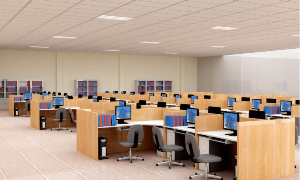 Văn phòng có thiết kế theo tiêu chuẩn diện tích văn phòng mức trung bình (5-6 m²/người)