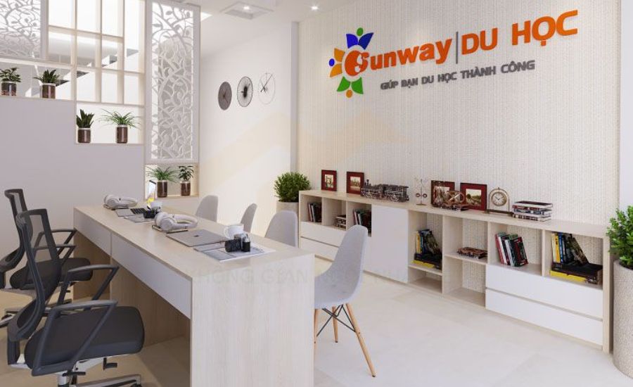 Khu vực lễ tân của văn phòng tư vấn du học