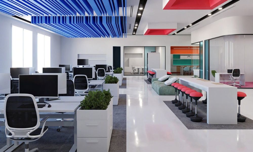 Văn phòng có thiết kế màu sắc phù hơp