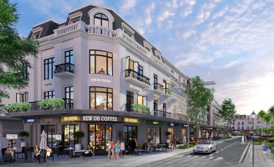 Mẫu nhà shophouse hiện đại tone xám trắng