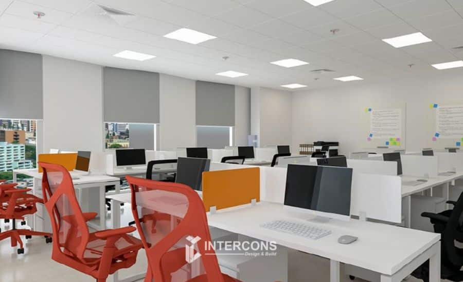 thiết kế văn phòng tối giản