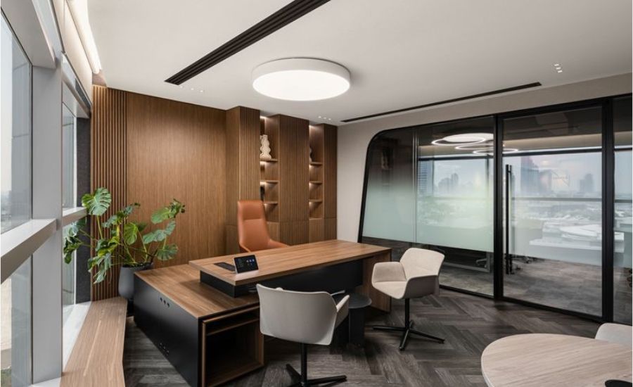 Phòng giám đốc và thư ký với vách ngăn kính