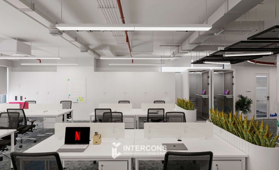 thiết kế văn phòng tối giản