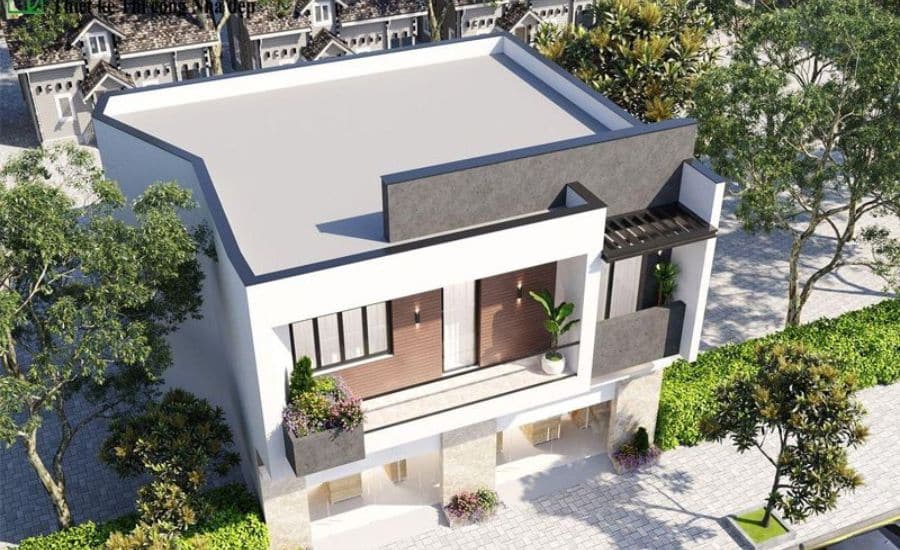 Thiết kế nhà kết hợp văn phòng hai tầng