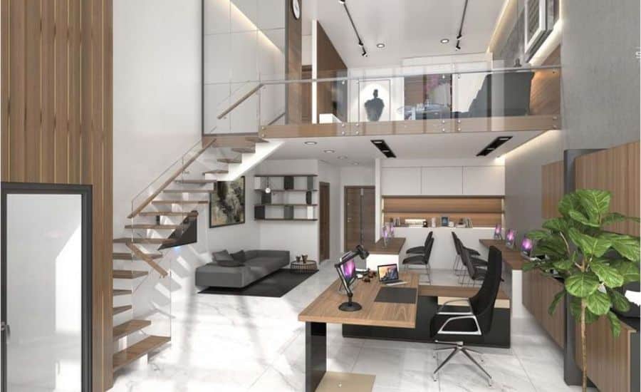 Thiết kế nhà kết hợp văn phòng không gian nhỏ