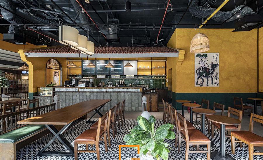 Thiết kế quán cà phê phong cách Công nghiệp