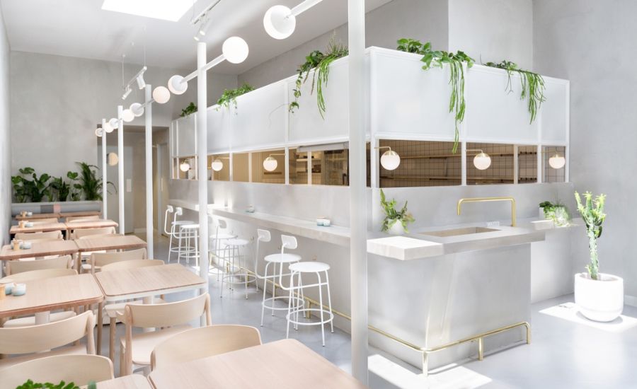 Thiết kế quán cà phê phong cách tối giản