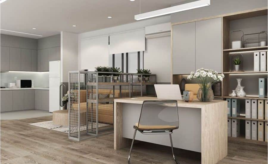 Bố trí hợp lý để tách biệt không gian sinh hoạt và làm việc