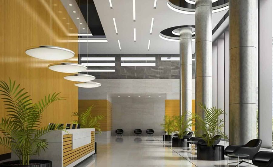 trần thạch cao trong văn phòng