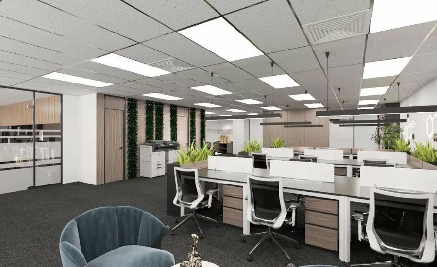 trần thạch cao trong văn phòng