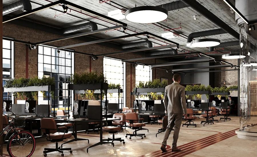Văn phòng thiết kế nội thất phong cách công nghiệp
